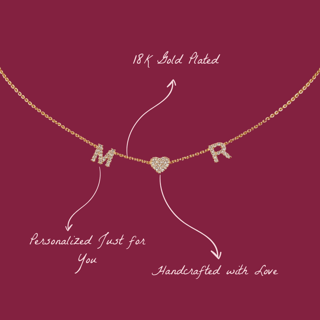 Necklace features: 18K gold plated, personalized, handcrafted